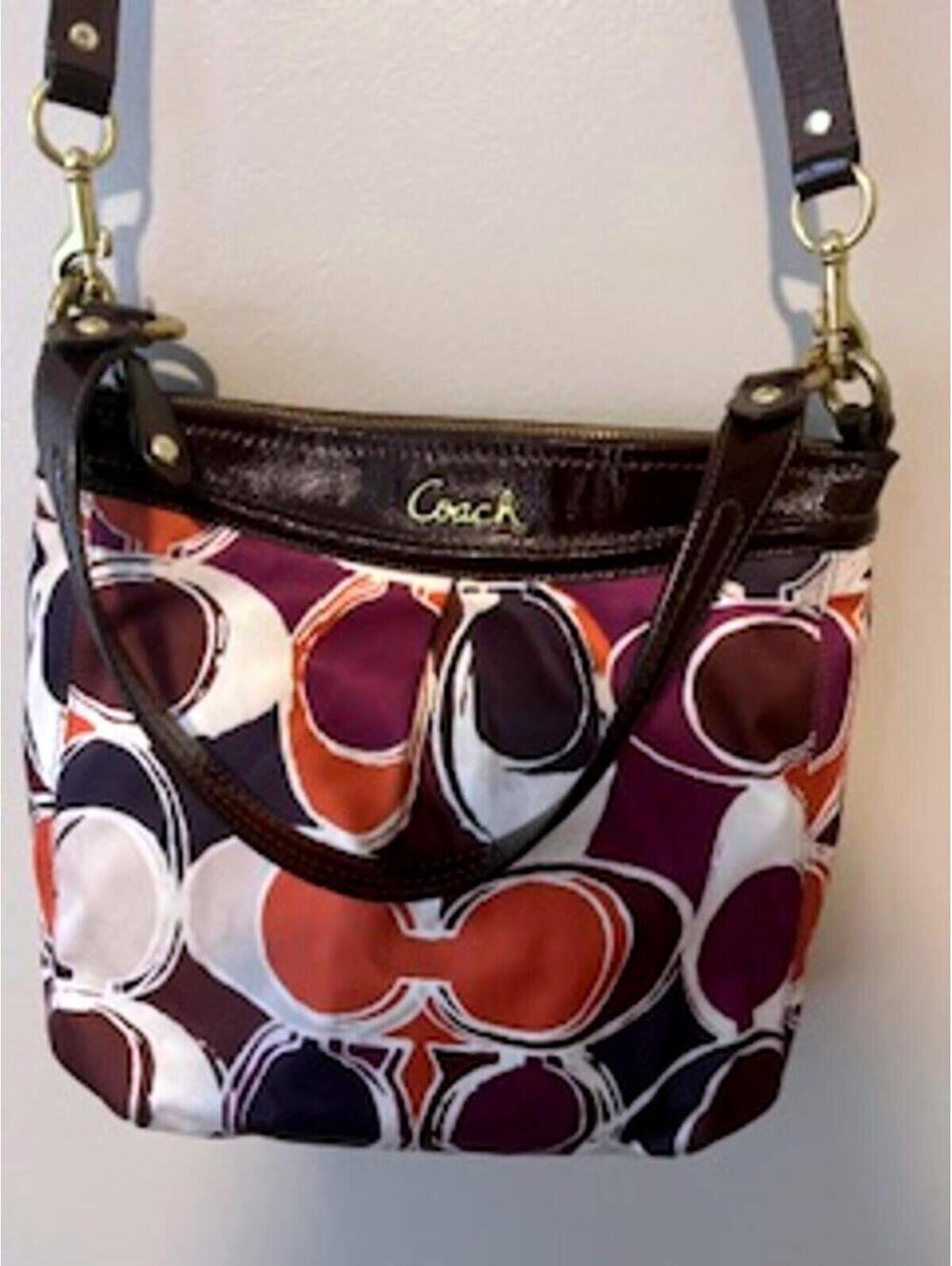 Coach Ashley Scarf Print Hippie Shoulder/Crossbody - Multicolor Logo Sateen